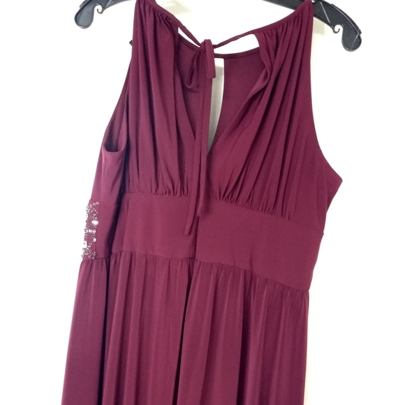 Women's Sleeveless long formal dress with beaded waist Sz 14 - Picture 6 of 10